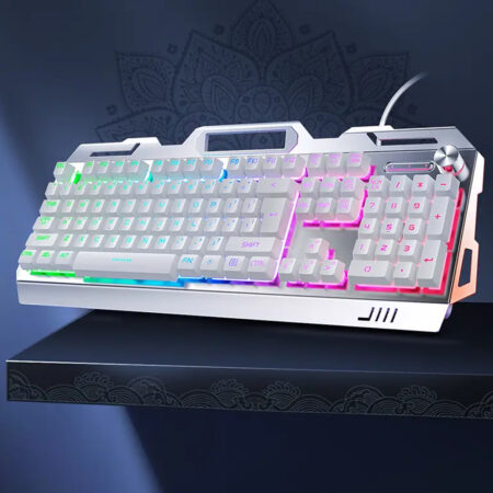 Mechanical Double Color Keyboard 87 Keys Double Injection Keycap Wired Keyboard with Metal Panel